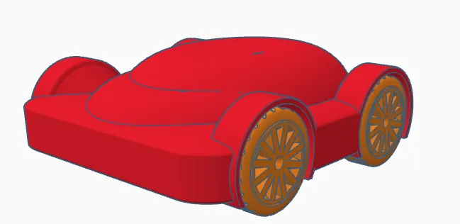Print in place Car with moving wheels and no assembly! by